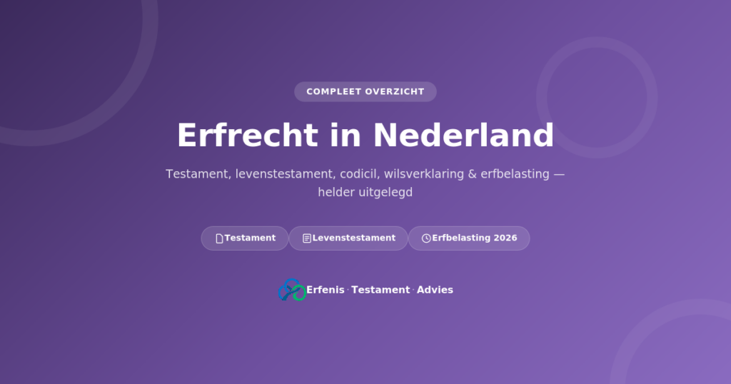 Overzichtsafbeelding erfrecht in Nederland: testament, levenstestament en erfbelasting 2026